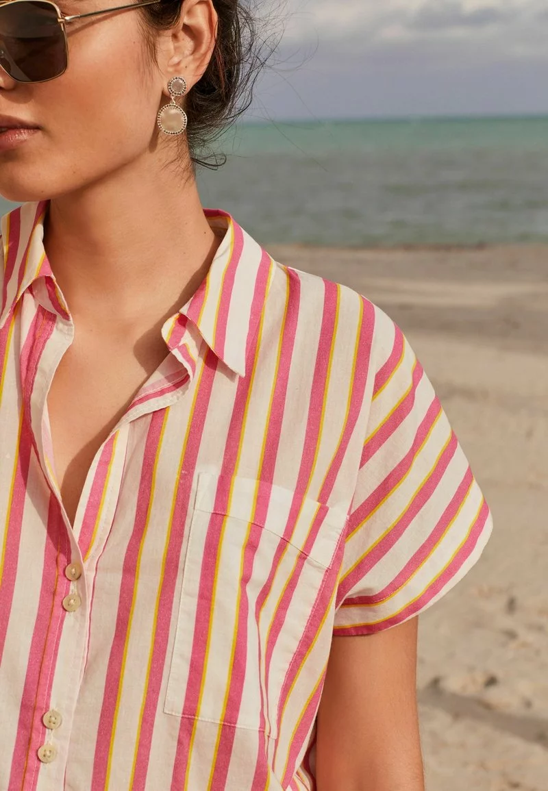 Next Damen SHORT SLEEVE - Hemdbluse - Pink Yellow Stripe 2 Next Damen SHORT SLEEVE - Hemdbluse - Pink Yellow Stripe – Bild 2