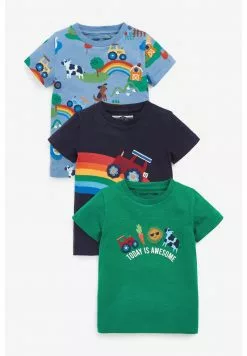 Next Kinder 3 PACK - T-Shirt Print - Mottled Light Blue