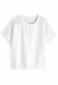 Next Damen SHORT SLEEVE CROCHET - T-Shirt Print - White 9 Next Damen SHORT SLEEVE CROCHET - T-Shirt Print - White -Next Großes Kaufhaus 58e0227778d649b4b217003afc41d1a6