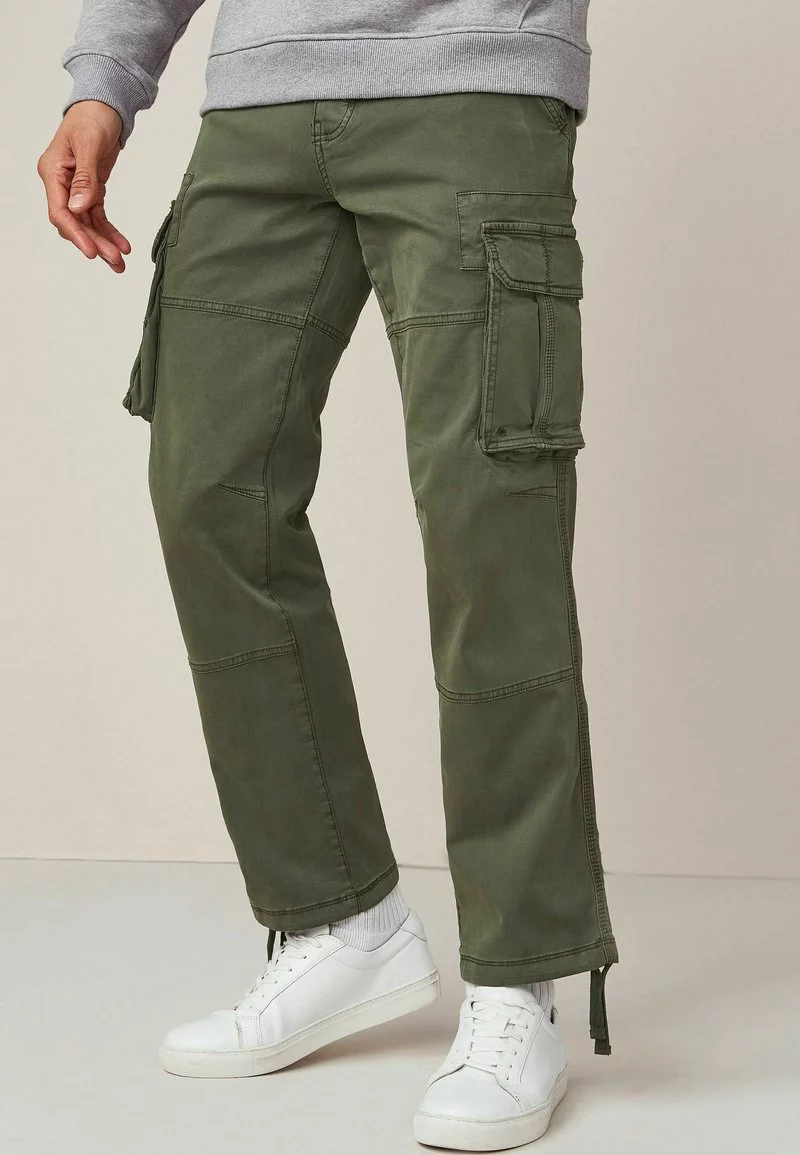 Next Herren AUTHENTIC BLEND - Cargohose - Khaki Green 1 Next Herren AUTHENTIC BLEND - Cargohose - Khaki Green