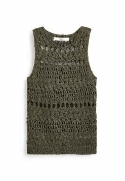 Next Damen CROCHET TANK - Top - Khaki Green -Next Großes Kaufhaus 5957e97144754baeabd912a7be741c95