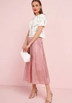 Next Damen GLOSSY - Faltenrock - Light Pink