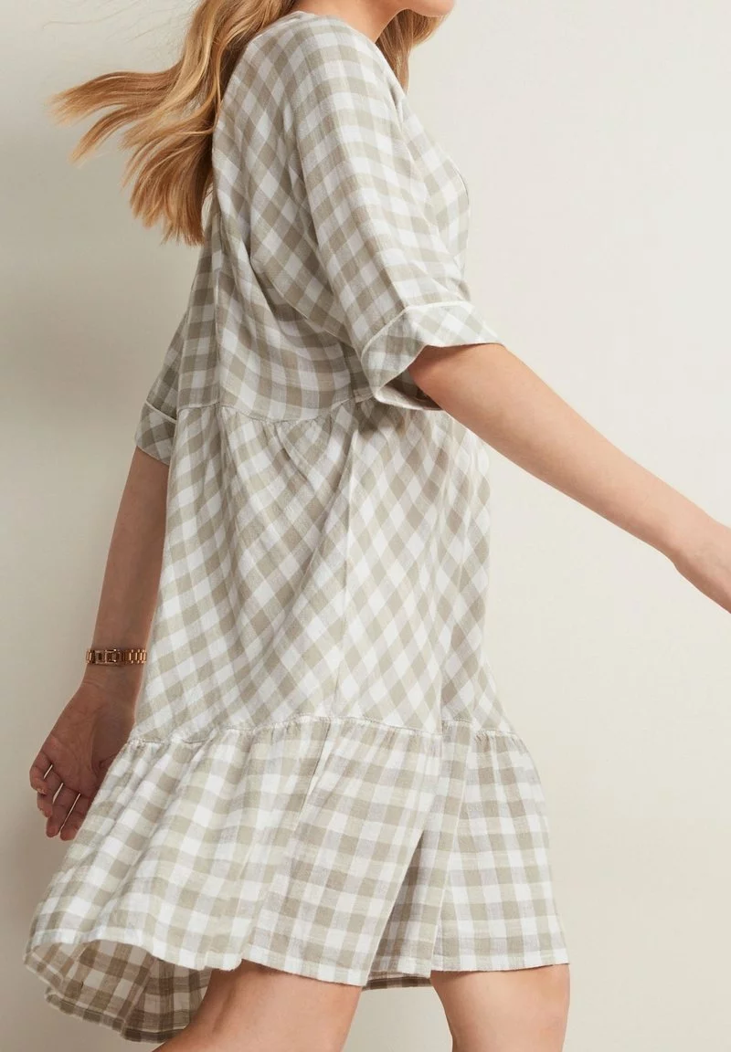 Next Damen KAFTAN - Freizeitkleid - Sage Green Gingham 3 Next Damen KAFTAN - Freizeitkleid - Sage Green Gingham – Bild 3