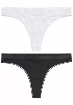 Next Damen STRIPE HIGH WAIST TWO PACK - Slip - Black