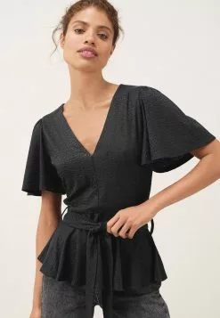 Next Damen V-NECK BALLET TOP - Bluse - Black
