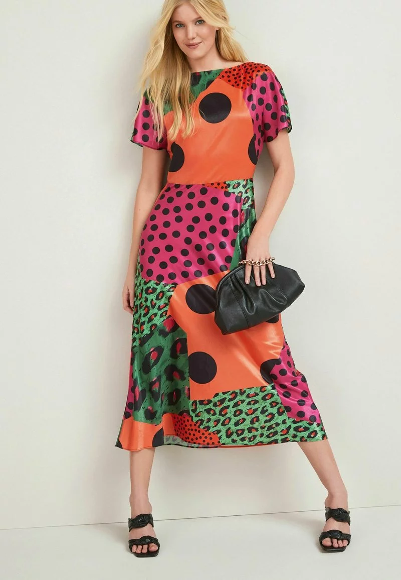Next Damen WIDE NECK - Freizeitkleid - Multi Bright Wild Animal 1 Next Damen WIDE NECK - Freizeitkleid - Multi Bright Wild Animal