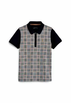 Next Kinder SHORT SLEEVE - Poloshirt - Grey Tan Brown Check