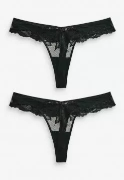 Next Damen 2 PACK - String - Black -Next Großes Kaufhaus 605fd67da0f44b109e5b0bb02d5138ae