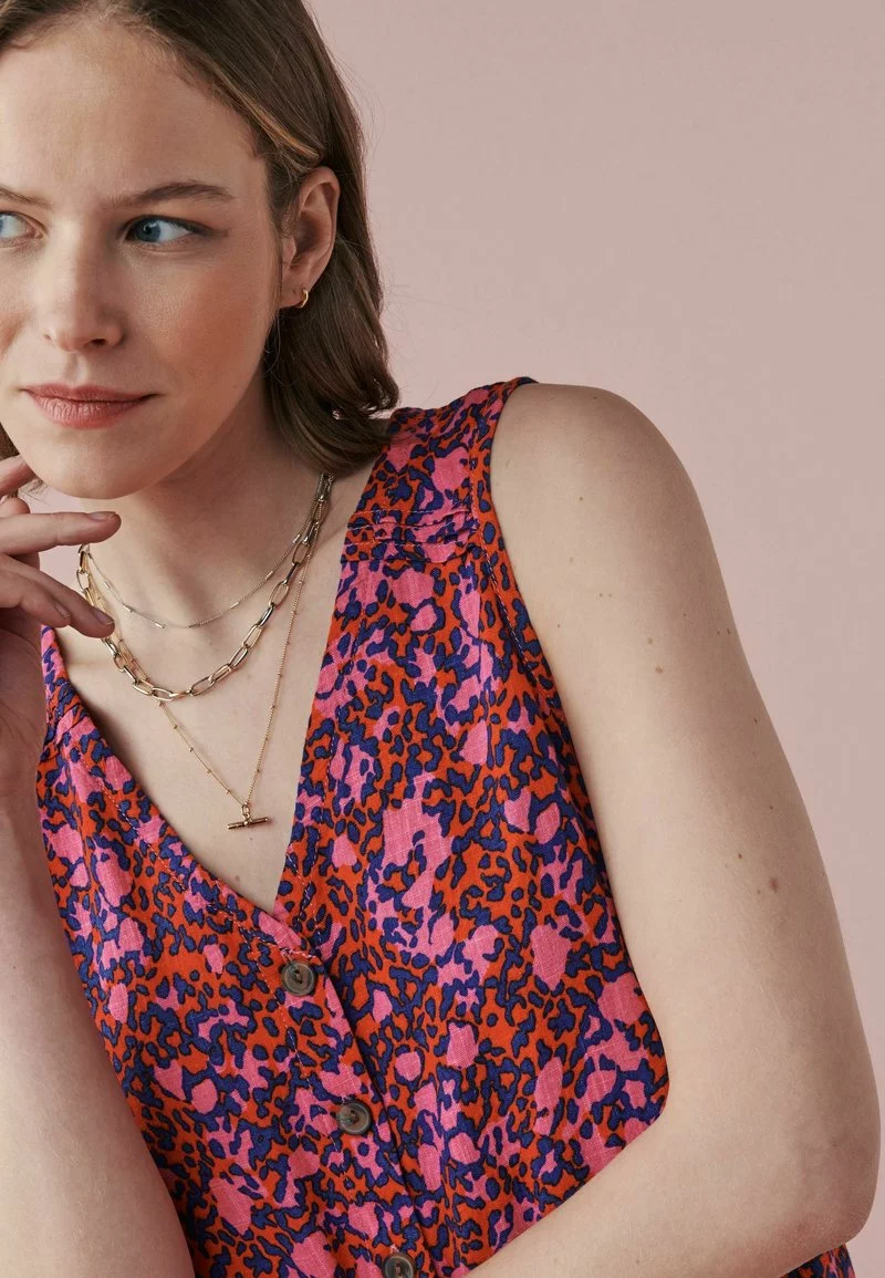 Next Damen Bluse - Pink Animal Print 1 Next Damen Bluse - Pink Animal Print