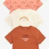 Next 3 PACK RAINBOW - T-Shirt Print - Brown | Kinder