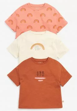 Next 3 PACK RAINBOW - T-Shirt Print - Brown | Kinder