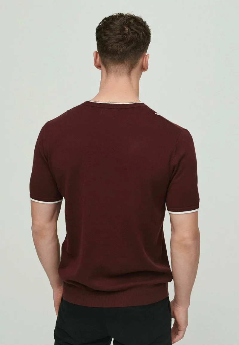 Next Herren KNITTED - T-Shirt Print - Burgundy Red 2 Next Herren KNITTED - T-Shirt Print - Burgundy Red – Bild 2