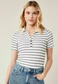 Next Damen Poloshirt - Navy Blue Stripe