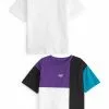 Next 2 PACK BLOCK SHORT SLEEVE - T-Shirt Print - White Purple | Kinder