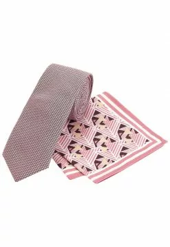 Next Herren SAGE SET - Einstecktuch - Pink Geometric