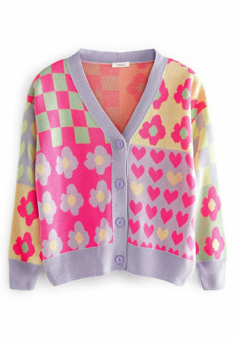 Next Kinder FLORAL PATCH - Strickjacke - Colourblock 1 Next Kinder FLORAL PATCH - Strickjacke - Colourblock