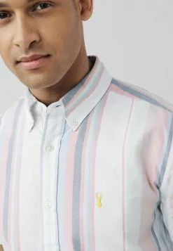 Next SHORT SLEEVE STRIPE - Hemd - Pink Green White | Herren -Next Großes Kaufhaus 6968195dd40c4c5f8c955cf046912f21