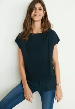 Next Damen LONGLINE LAYER - Strickpullover - Navy Blue