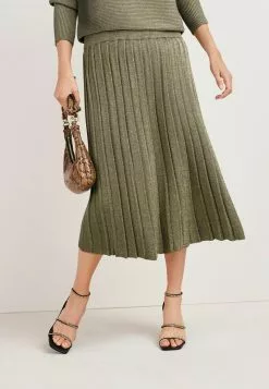 Next Damen SPARKLE - A-Linien-Rock - Khaki