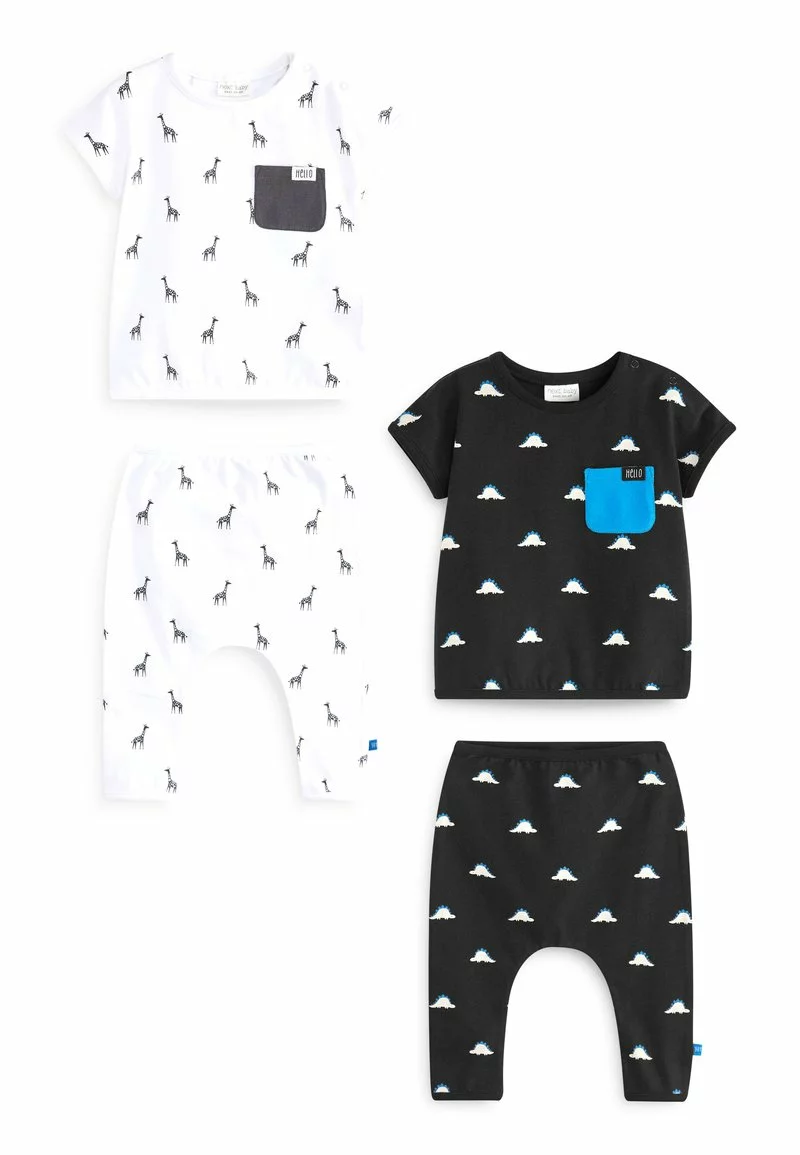 Next Kinder SET - Leggings - Hosen - White And Black Dinosaur 1 Next Kinder SET - Leggings - Hosen - White And Black Dinosaur