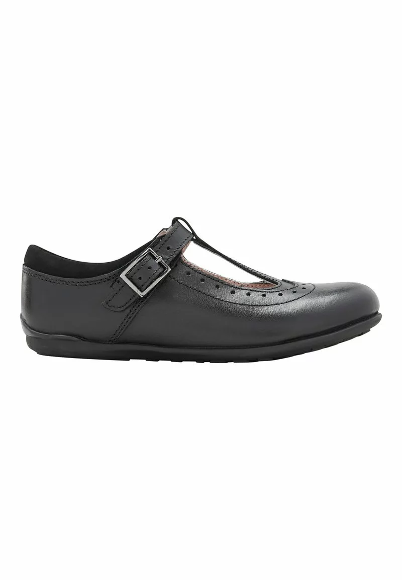 Next Kinder BLACK T-BAR LEATHER SHOES (OLDER) - Slipper - Black 1 Next Kinder BLACK T-BAR LEATHER SHOES (OLDER) - Slipper - Black