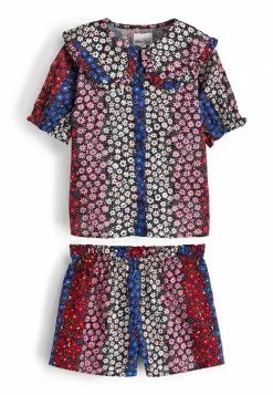 Next Kinder THROUGH WITH OVERSIZED COLLAR SET - Nachtwäsche Set - Red Blue White