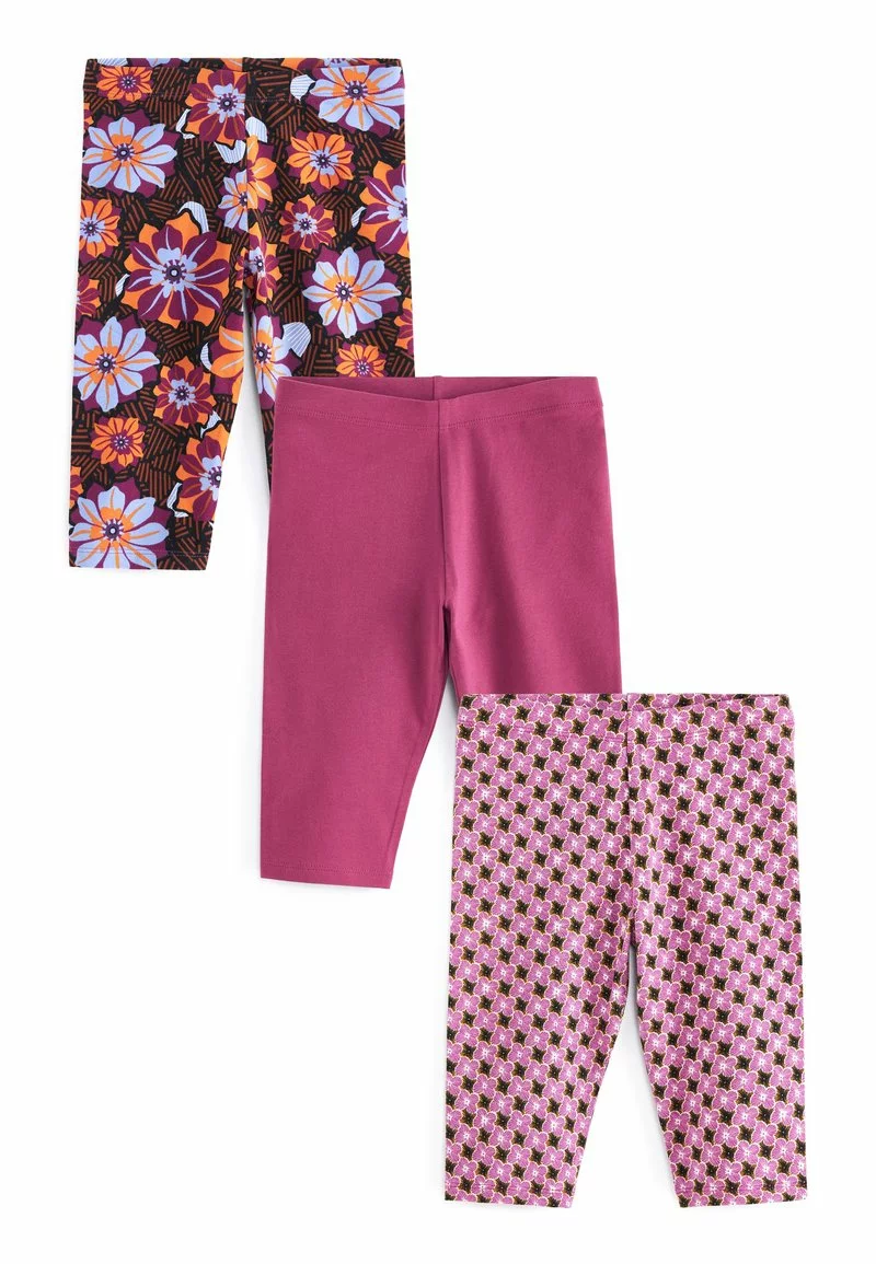 Next Kinder 3 PACK - Leggings - Hosen - Berry Red Geo Flower Print 1 Next Kinder 3 PACK - Leggings - Hosen - Berry Red Geo Flower Print
