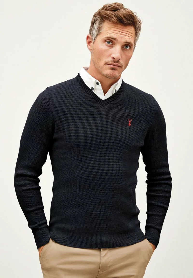 Next Herren MOCK - Strickpullover - Blue 1 Next Herren MOCK - Strickpullover - Blue