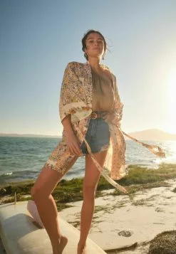 Next Damen KIMONO - Leichte Jacke - Cream Pink Floral