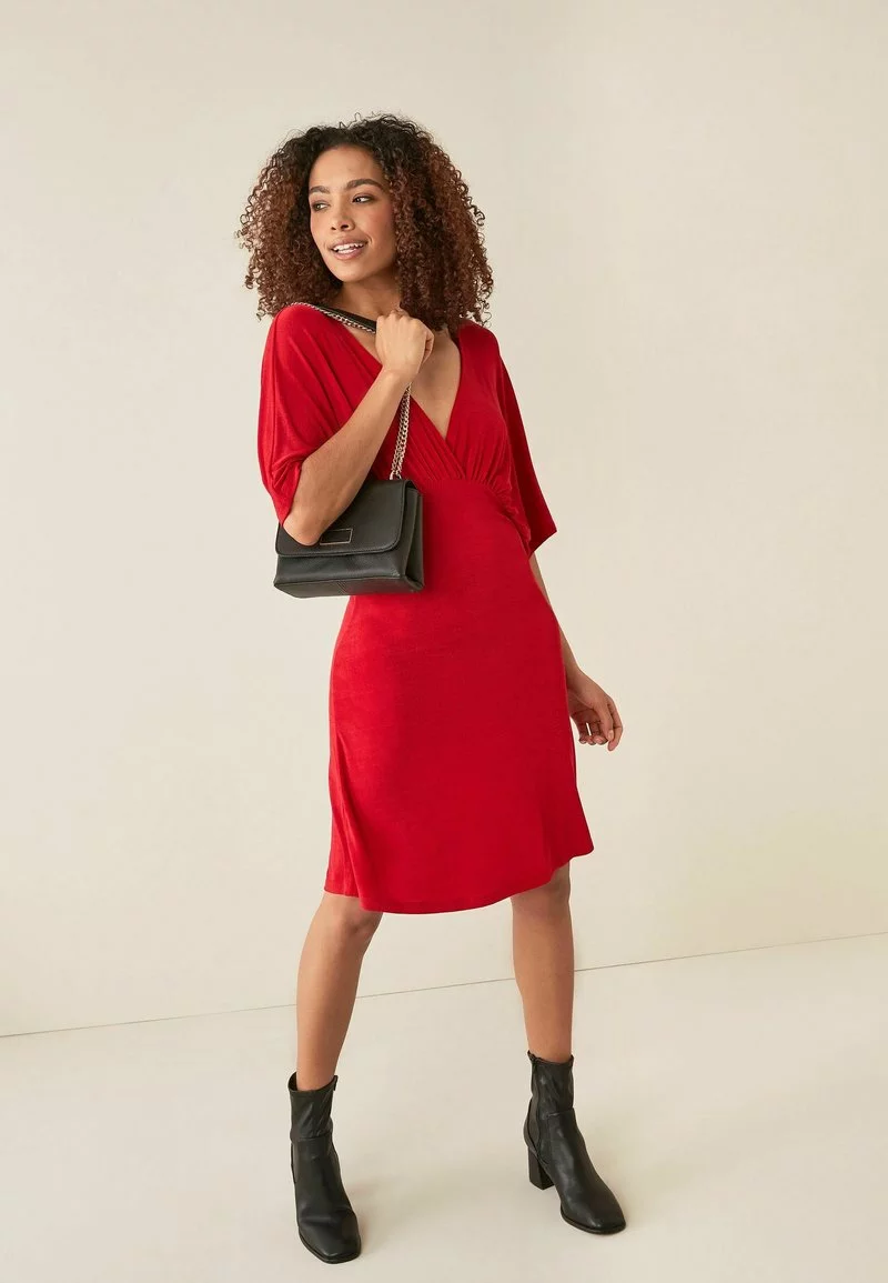 Next Damen VOLUME SLEEVE - Freizeitkleid - Red 1 Next Damen VOLUME SLEEVE - Freizeitkleid - Red