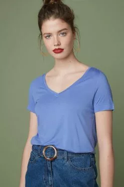 Next Damen SLOUCH - T-Shirt Basic - Light Blue