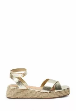 Next Damen FOREVER COMFORT CROSSOVER - Espadrille - Gold