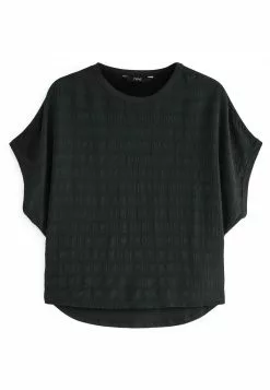 Next Damen SHORT SLEEVE WOVEN MIX BOXY - Bluse - Black