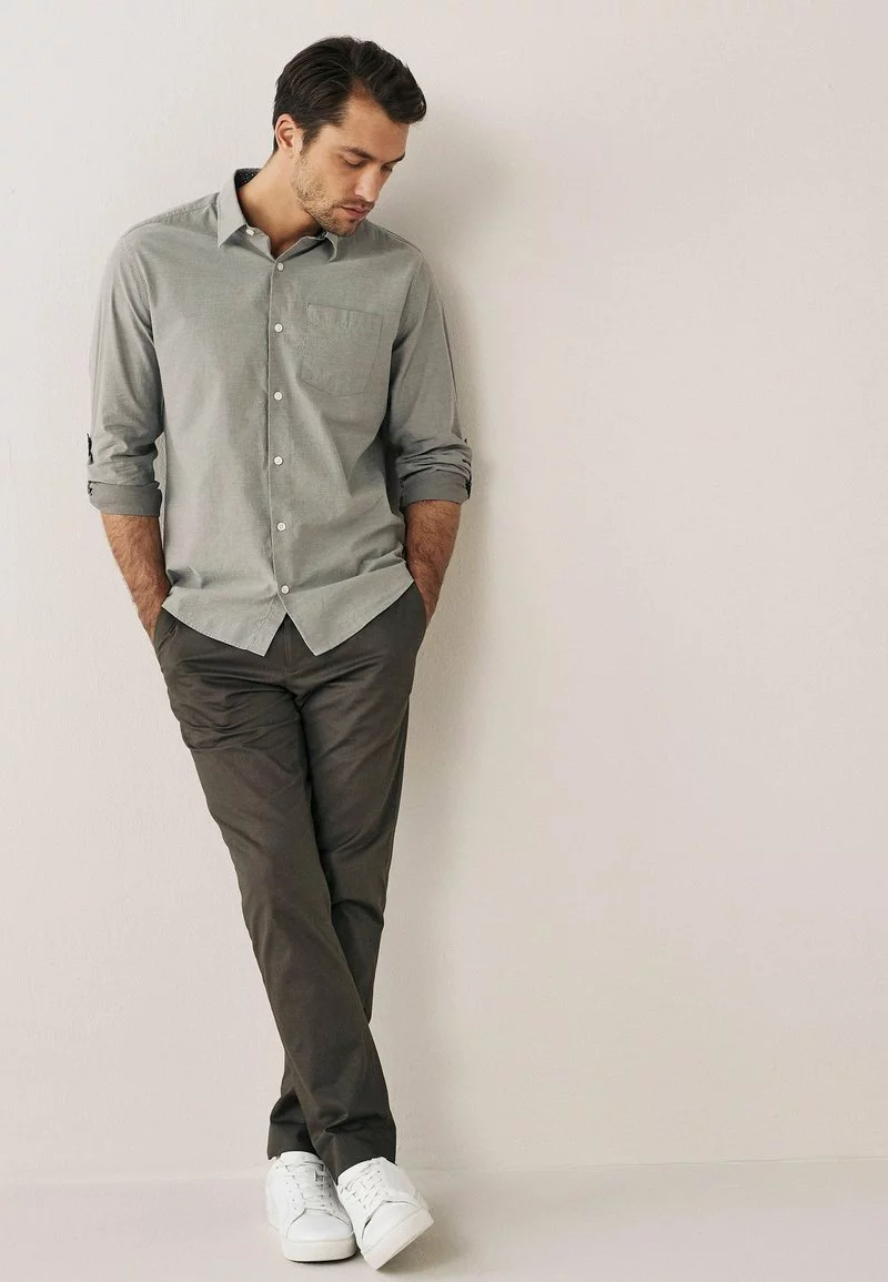 Next SIGNATURE SOFT TOUCH ROLL SLEEVE - Hemd - Grey | Herren 1 Next SIGNATURE SOFT TOUCH ROLL SLEEVE - Hemd - Grey | Herren