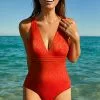 Next Damen SPOT PLUNGE - Badeanzug - Red Animal