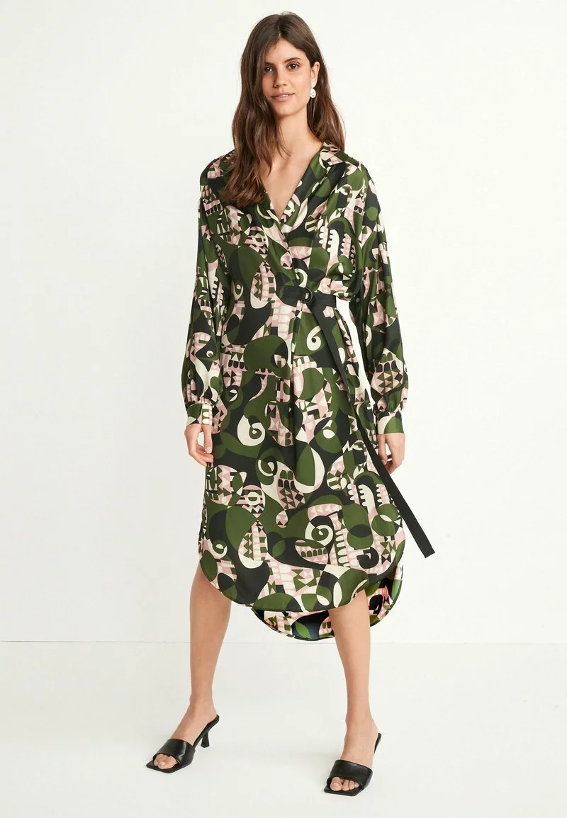 Next Damen Satin - Blusenkleid - Green 1 Next Damen Satin - Blusenkleid - Green