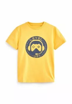 Next SHORT SLEEVE GRAPHIC (3-16YRS) - T-Shirt Print - Yellow Level Up Gamer | Kinder