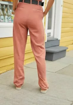 Next Damen BELTED LINEN BLEND - Stoffhose - Pink (t01334) -Next Großes Kaufhaus 8286709d1b2148269ff079560072bac7