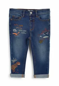 Next Kinder EMBROIDERED DINOSAUR - Jeans Slim Fit - Blue