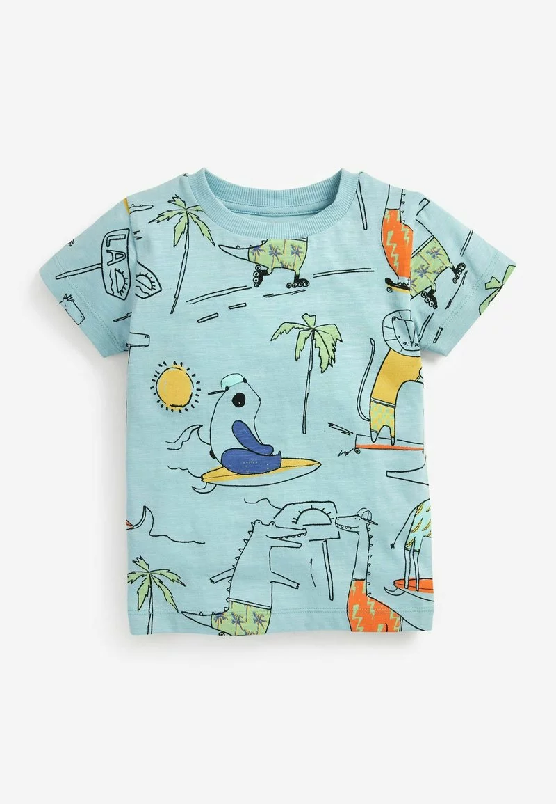Next Kinder SUMMER DINOSAUR SHORT SLEEVE 3 PACK - T-Shirt Print - Blue Green 4 Next Kinder SUMMER DINOSAUR SHORT SLEEVE 3 PACK - T-Shirt Print - Blue Green – Bild 4