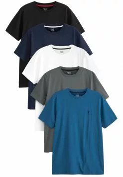 Next Herren 5 PACK - T-Shirt Basic - Blue Mix