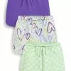 Next Kinder 3 PACK - Shorts - Purple Green Check Graffiti