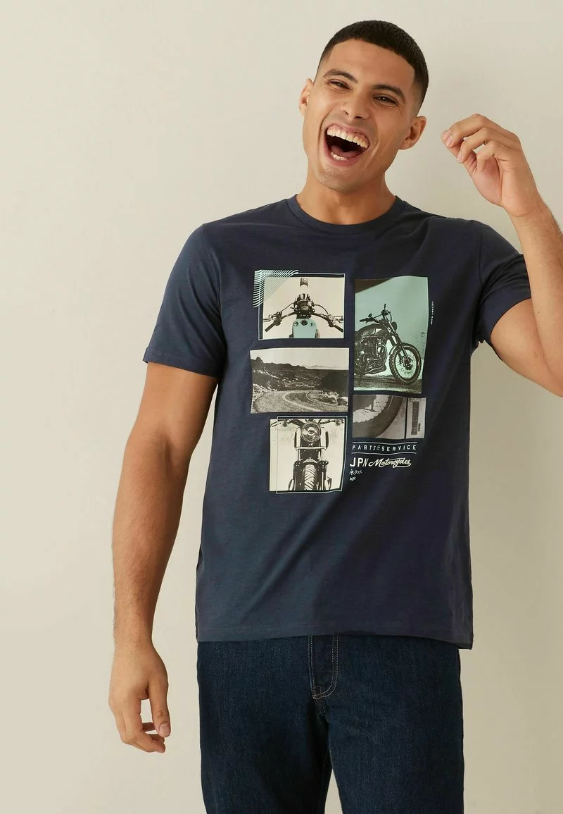 Next Herren 3 PACK - T-Shirt Print - Blue 2 Next Herren 3 PACK - T-Shirt Print - Blue – Bild 2