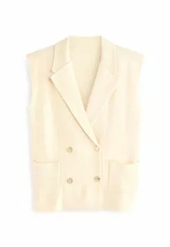 Next Damen SLEEVELESS - Weste - Ecru White