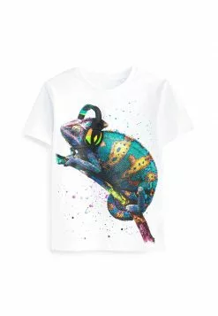 Next Kinder T-Shirt Print - White Chameleon