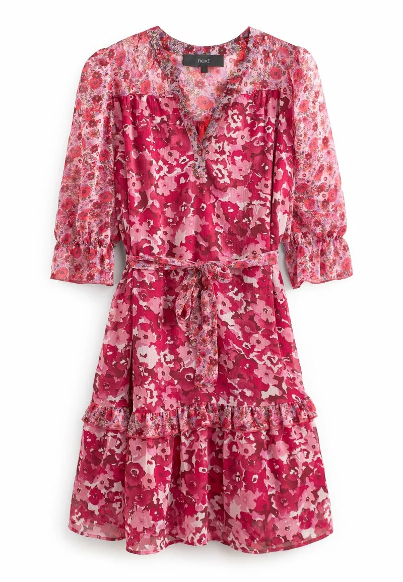 Next Damen TIERED - Freizeitkleid - Pink Spliced Floral 5 Next Damen TIERED - Freizeitkleid - Pink Spliced Floral – Bild 5