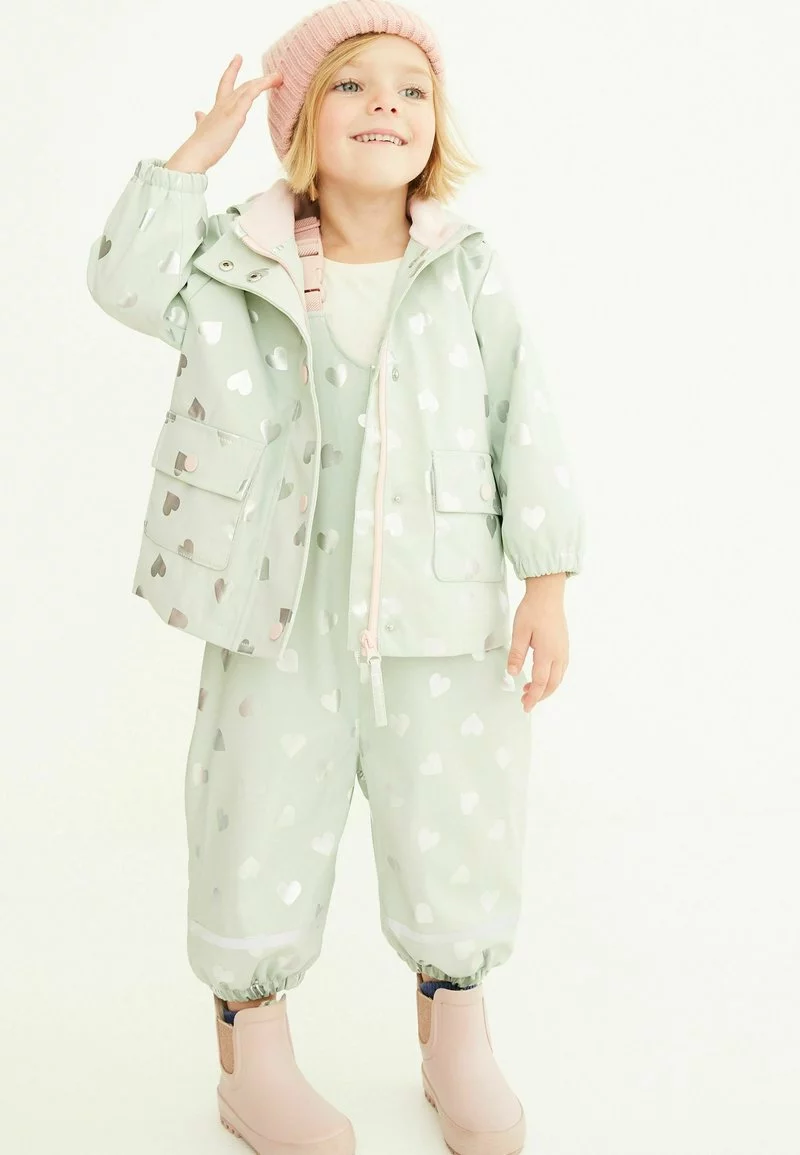 Next Kinder HEART PRINT - Latzhose - Green 1 Next Kinder HEART PRINT - Latzhose - Green