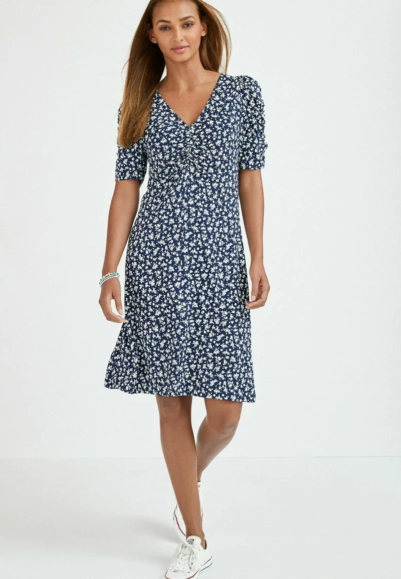 Next Damen SHORT SLEEVE TEA - Freizeitkleid - Blue 2 Next Damen SHORT SLEEVE TEA - Freizeitkleid - Blue – Bild 2