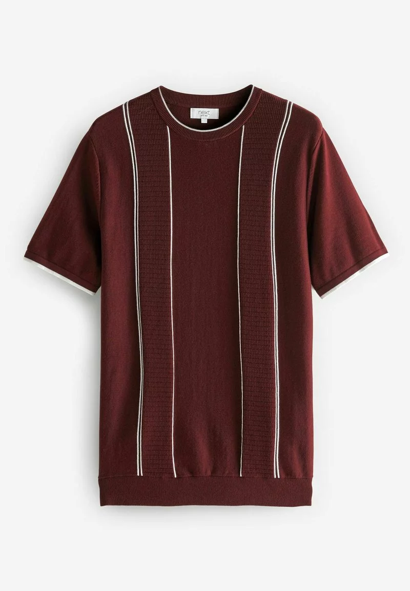Next Herren KNITTED - T-Shirt Print - Burgundy Red 6 Next Herren KNITTED - T-Shirt Print - Burgundy Red – Bild 6