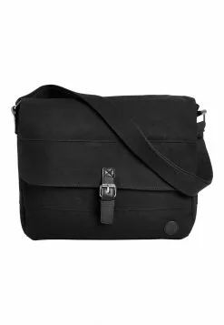 Next Herren BLACK CANVAS MESSENGER BAG - Umhängetasche - Black